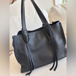 Callista Ara Black Leather Tote Bag
